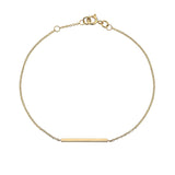 Square Bracelet Bar  with Trace Chain