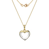 Double Tone Heart Necklace ( Yellow and White Gold)